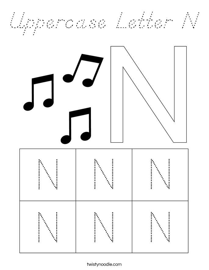 Uppercase Letter N Coloring Page
