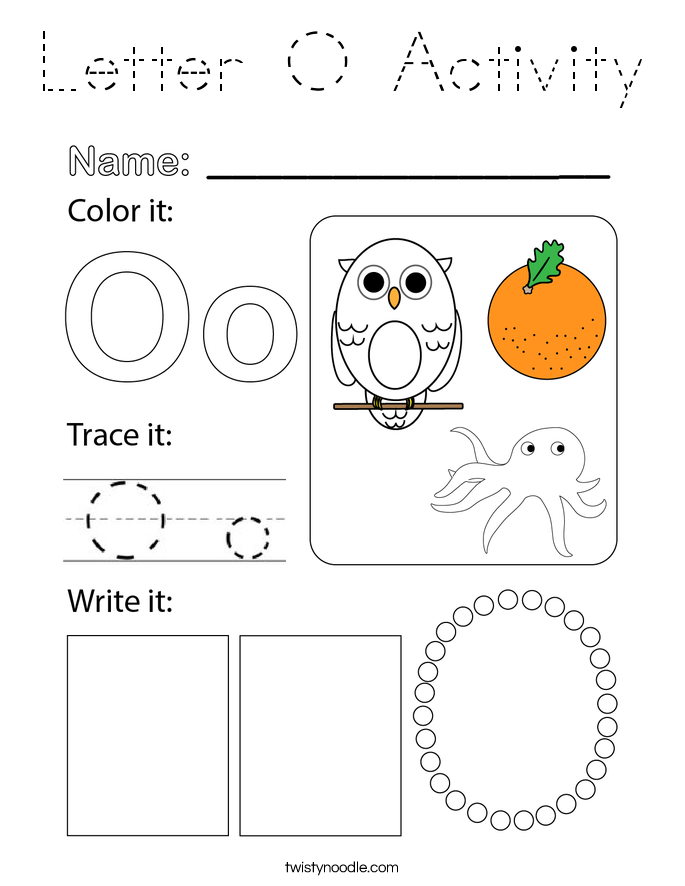 Letter O Activity Coloring Page