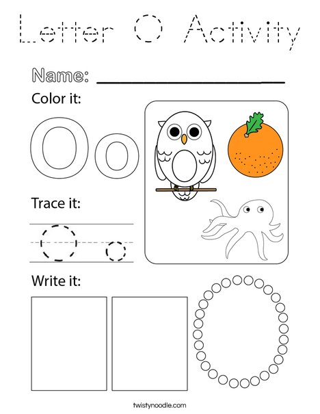 Letter O Activity Coloring Page