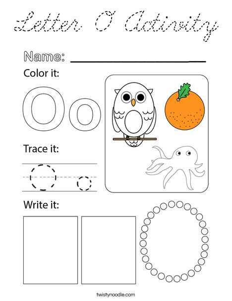 Letter O Activity Coloring Page