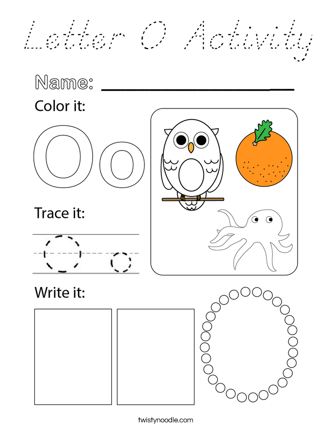 Letter O Activity Coloring Page