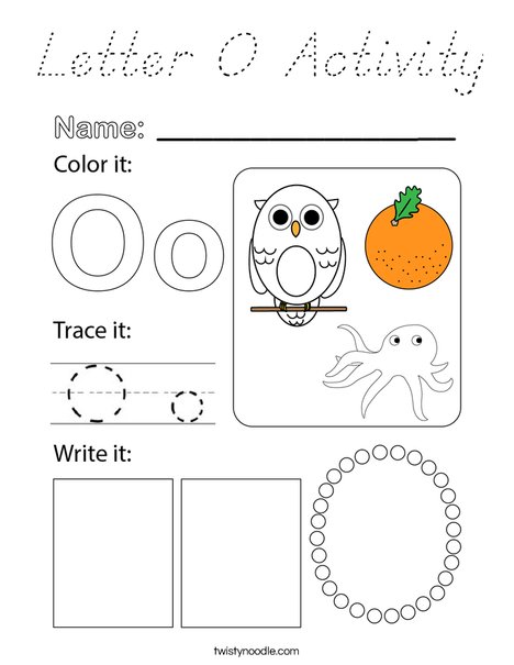 Letter O Activity Coloring Page