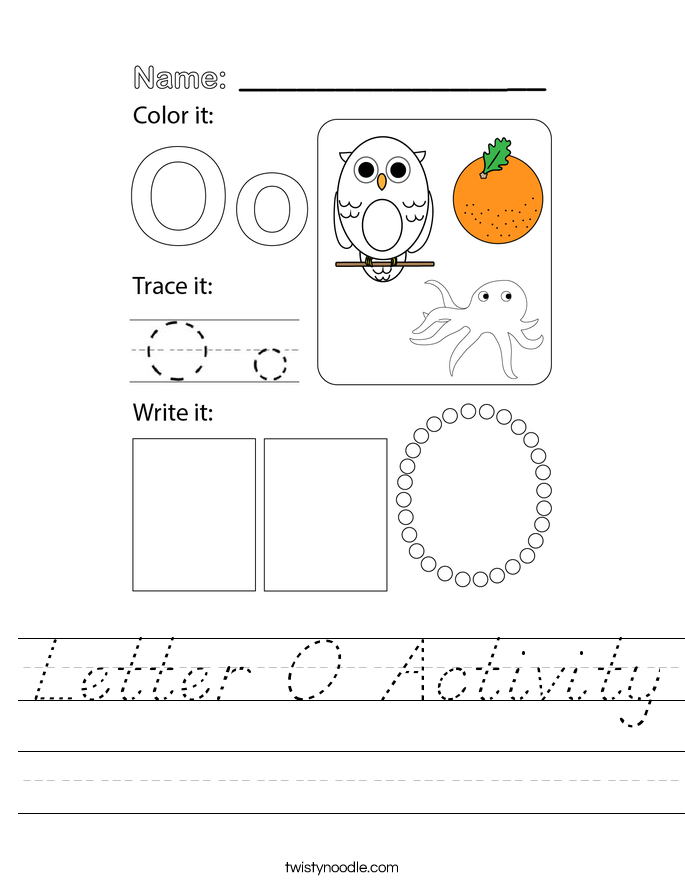 Letter O Activity Worksheet