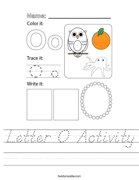 Letter O Activity Worksheet
