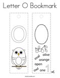 Letter O Bookmark Coloring Page
