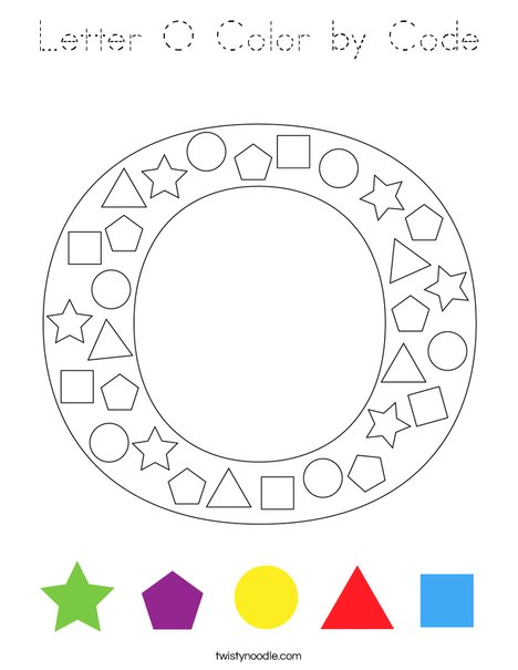 Letter O Color by Code Coloring Page