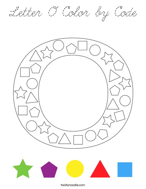 Letter O Color by Code Coloring Page