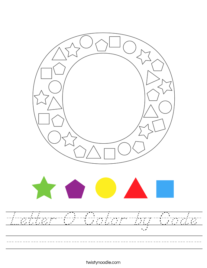 Letter O Color by Code Worksheet