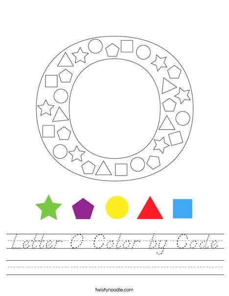 Letter O Color by Code Worksheet