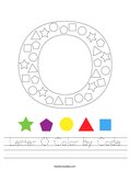 Letter O Color by Code Worksheet