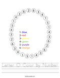 Letter O Color by Number Worksheet