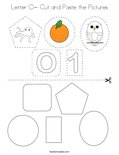 Letter O- Cut and Paste the Pictures Coloring Page