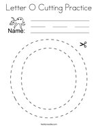 Letter O Cutting Practice Coloring Page