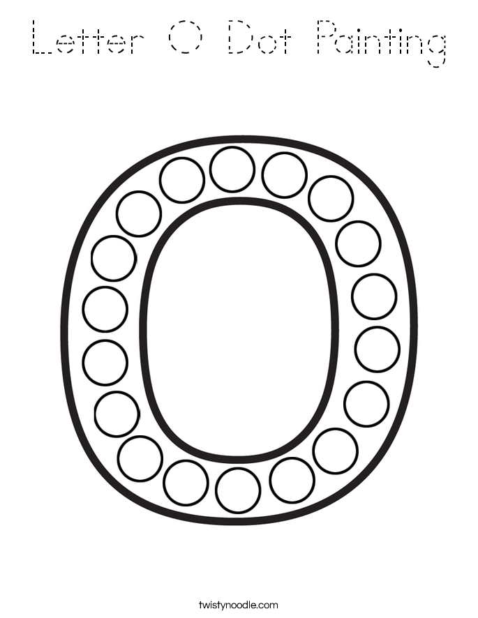 Letter O Dot Painting Coloring Page