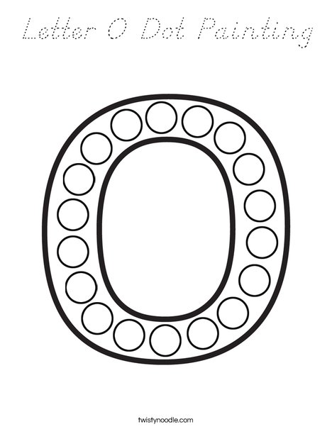 Letter O Dot Painting Coloring Page