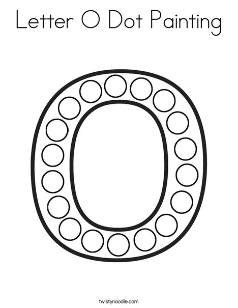 Letter O Dot Painting Coloring Page