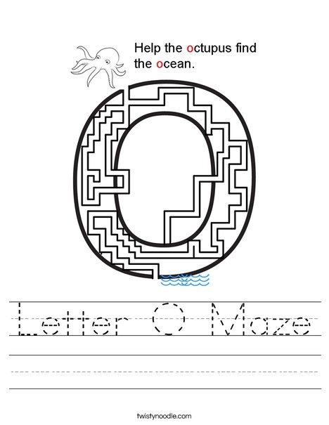 Letter O Maze Worksheet