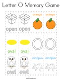 Letter O Memory Game Coloring Page