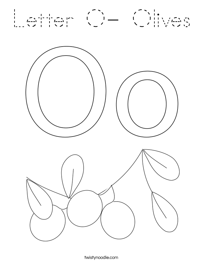 Letter O- Olives Coloring Page