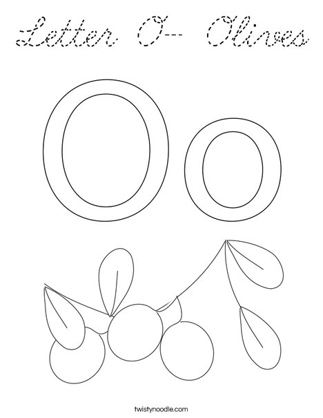 Letter O- Olives Coloring Page