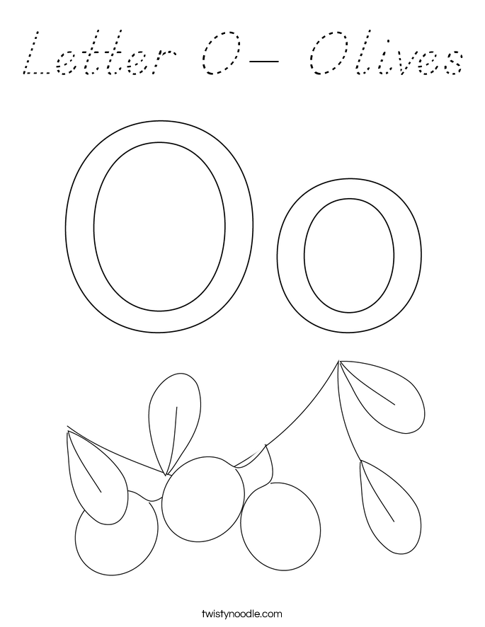 Letter O- Olives Coloring Page