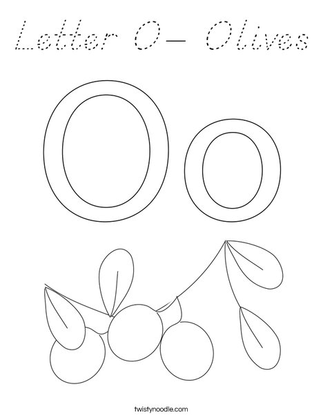 Letter O- Olives Coloring Page