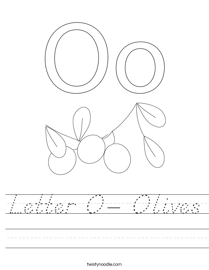 Letter O- Olives Worksheet