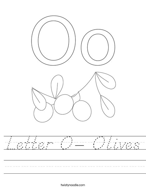 Letter O- Olives Worksheet