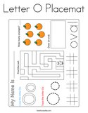 Letter O Placemat Coloring Page