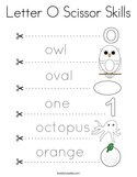 Letter O Scissor Skills Coloring Page