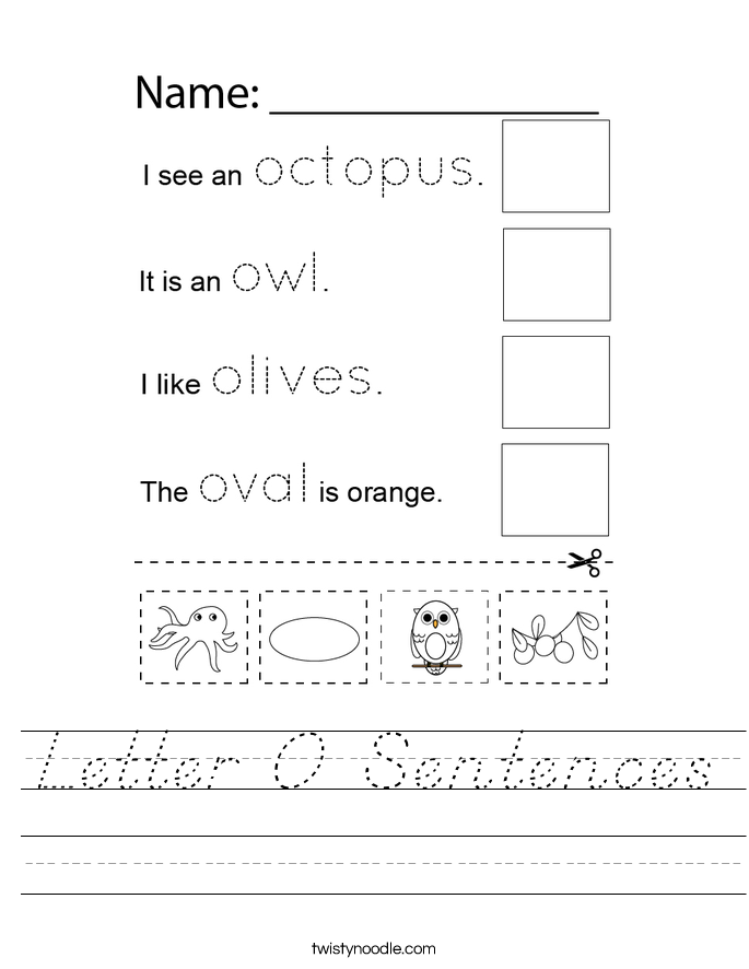 Letter O Sentences Worksheet