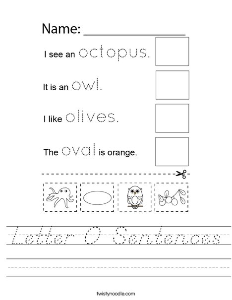 Letter O Sentences Worksheet