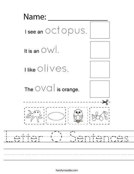Letter O Sentences Worksheet