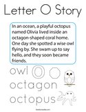 Letter O Story Coloring Page