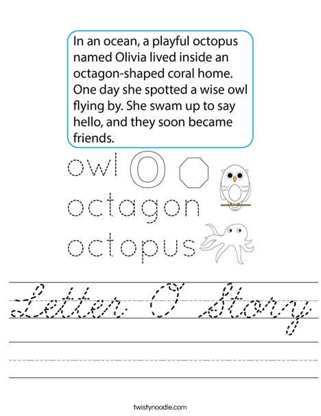 Letter O Story Worksheet