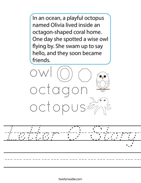 Letter O Story Worksheet