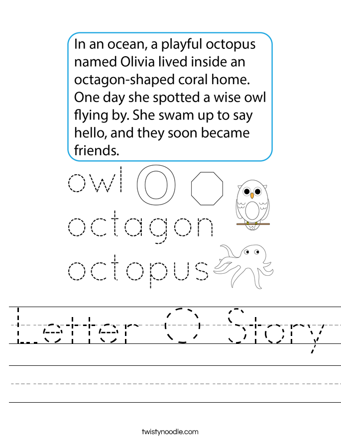 Letter O Story Worksheet