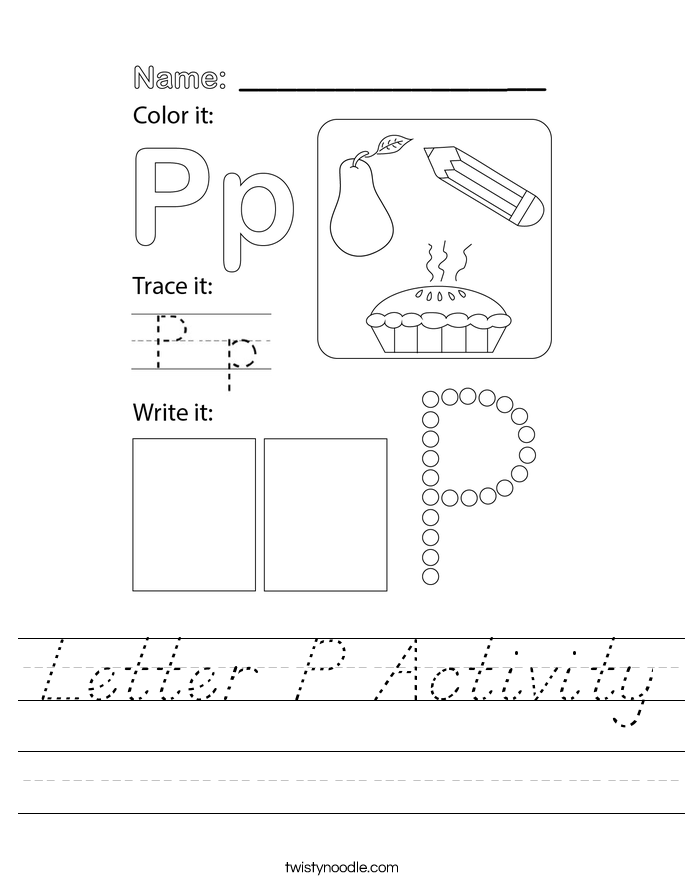 Letter P Activity Worksheet