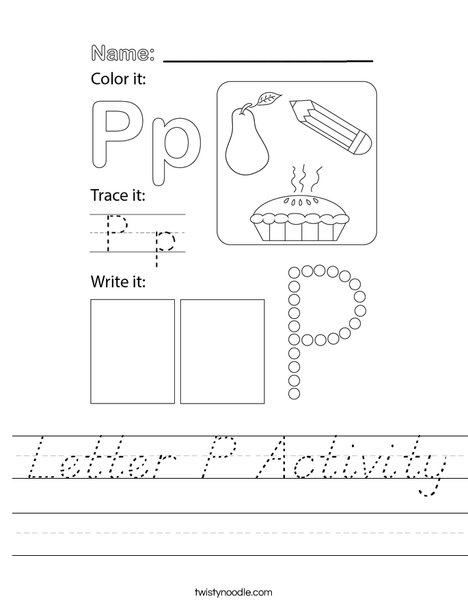 Letter P Activity Worksheet