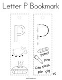 Letter P Bookmark Coloring Page