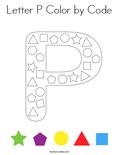 Letter P Color by Code Coloring Page