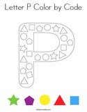 Letter P Color by Code Coloring Page