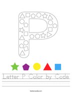 Letter P Color by Code Handwriting Sheet