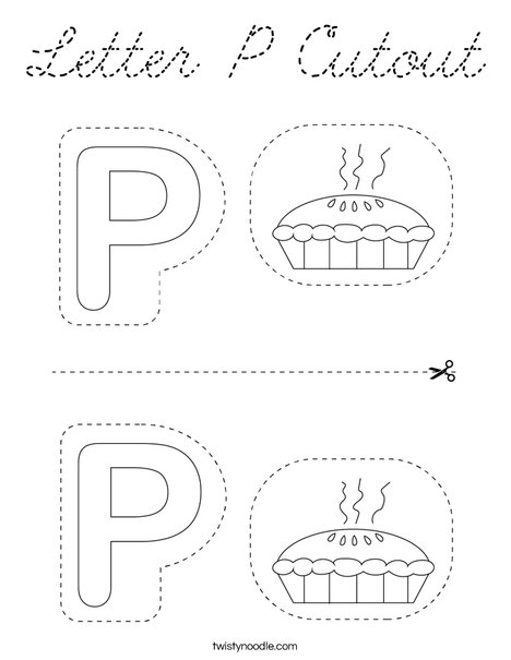 Letter P Cutout Coloring Page