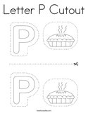 Letter P Cutout Coloring Page