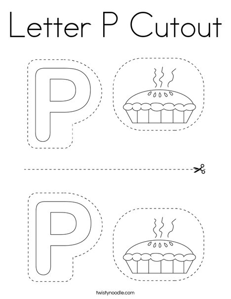 Letter P Cutout Coloring Page