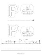 Letter P Cutout Handwriting Sheet