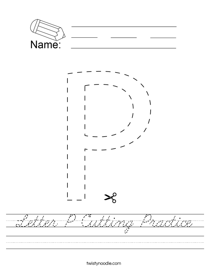 Letter P Cutting Practice Worksheet