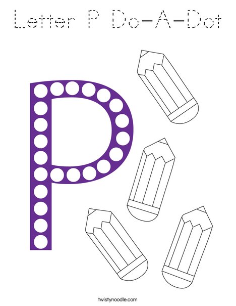 Letter P Do-A-Dot Coloring Page