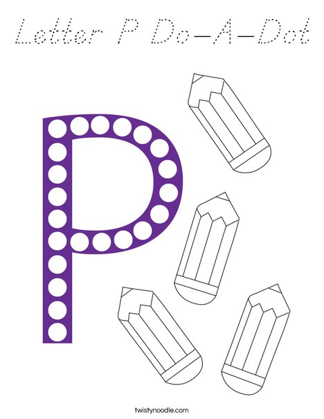 Letter P Do-A-Dot Coloring Page